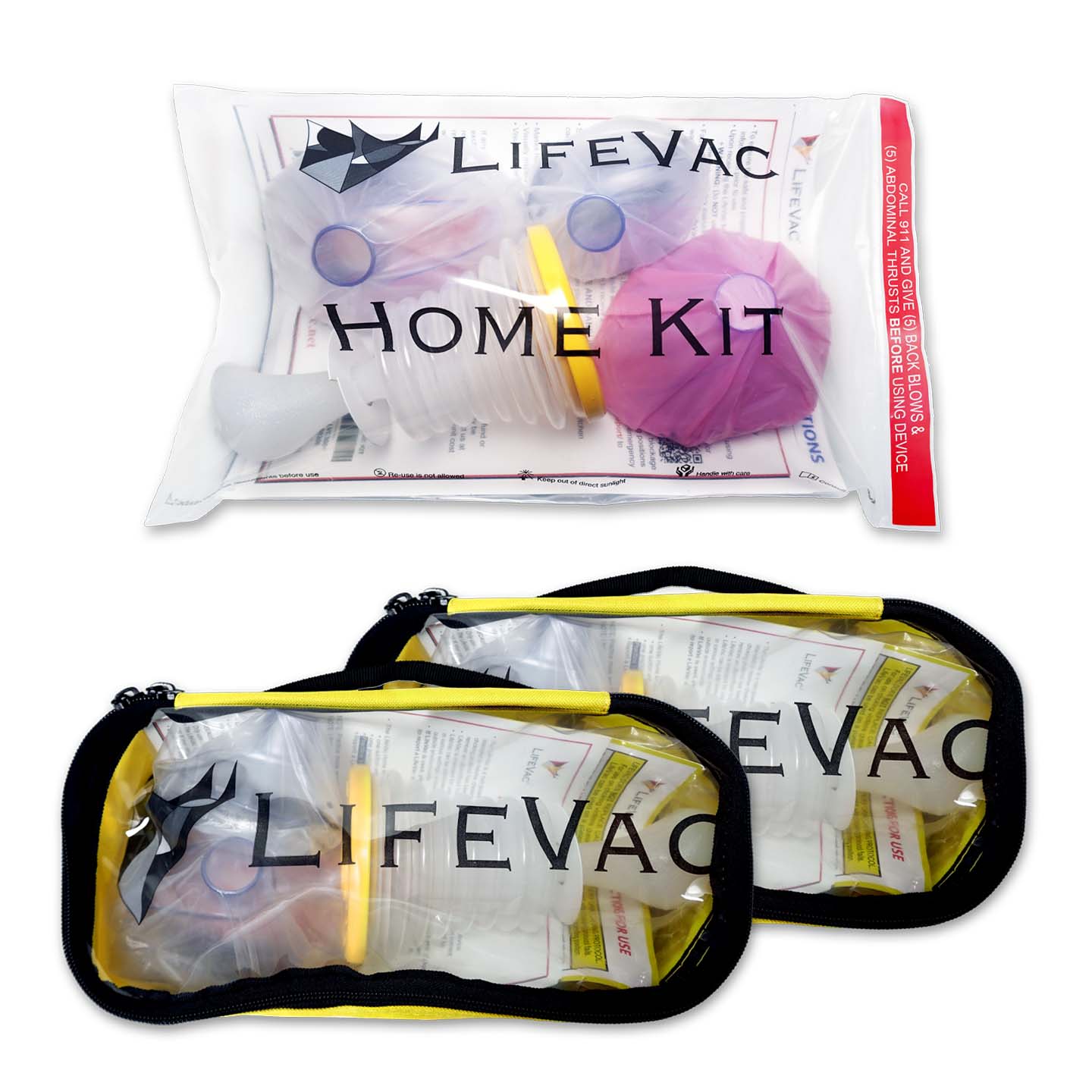 LifeVac 1 Home Kit 2 Travel Kit Bundle